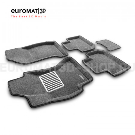 Текстильные 3D коврики Euromat3D Lux в салон для Subaru Forester (2012-2018) № EM3D-004709G Серые