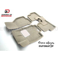 Текстильные 3D коврики Euromat3D Lux в салон для Lexus GS (2012-2015) № EM3D-003215T Бежевые