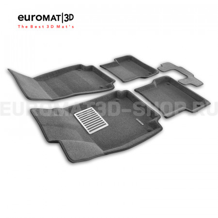 Текстильные 3D коврики Euromat3D Lux в салон для Audi A7 (2010-2018) № EM3D-001107G Серые