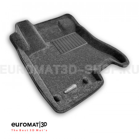 Текстильные 3D коврики Euromat3D Business в салон для Nissan Qashqai (2007-2013) № EMC3D-003714G Серые