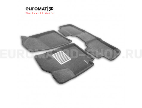 Текстильные 3D коврики Euromat3D Lux в салон для Changan CS55 Plus (2019-) № EM3D-001335G Серые