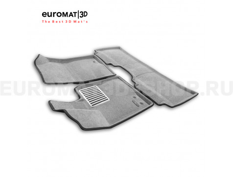 Текстильные 3D коврики Euromat3D Lux в салон для Changan UNI-K (2023-) № EM3D-001332S Светло-серые