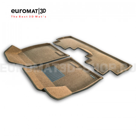 Текстильные 3D коврики Euromat3D Business в салон для Jetour Dashing (2023-) № EMC3D-000020R Коричневые